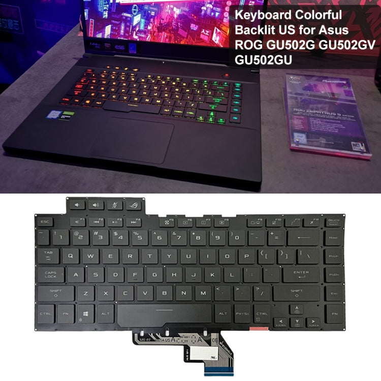 US Version Backlight Laptop Keyboard For Asus ROG GU502G GU502GV GU502GU(Colorful Light) - Asus Spare Parts by buy2fix | Online Shopping UK | buy2fix