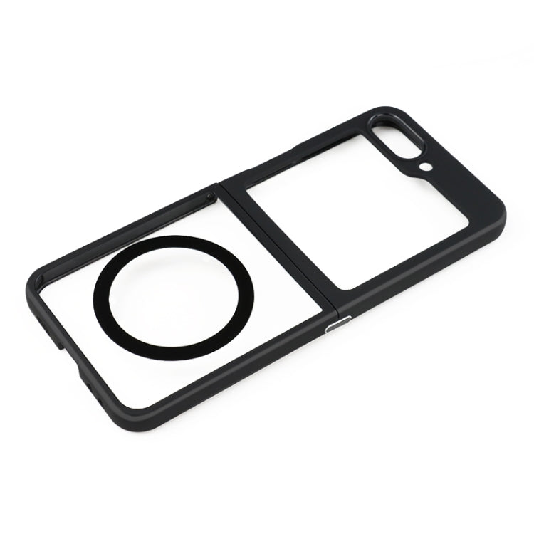 For Samsung Galaxy Z Flip5 MagSafe Frosted TPU + Transparent PC Phone Case(Black) - Galaxy Z Flip5 Cases by buy2fix | Online Shopping UK | buy2fix