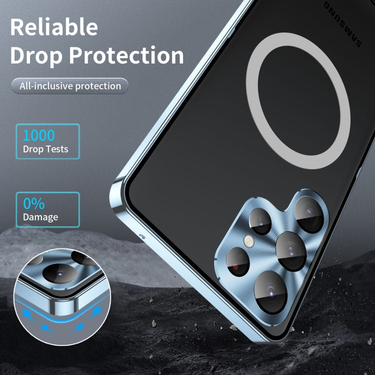For Samsung Galaxy S24 Ultra 5G MagSafe Magnetic Frosted Metal Phone Case(Blue) - Galaxy S24 Ultra 5G Cases by buy2fix | Online Shopping UK | buy2fix