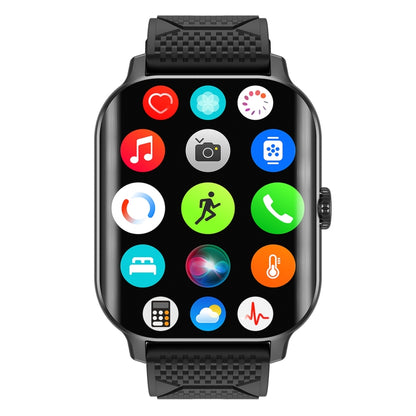 F12 2.02 inch Curved Screen Smart Watch Supports Voice Call/Blood Sugar Detection(Black) - Smart Watches by buy2fix | Online Shopping UK | buy2fix