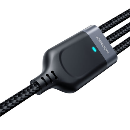 JOYROOM A18 3.5A USB to 8 Pin+USB-C/Type-C+Micro USB 3 in 1 Data Cable, Length:0.3m(Black) - Multifunction Cable by JOYROOM | Online Shopping UK | buy2fix