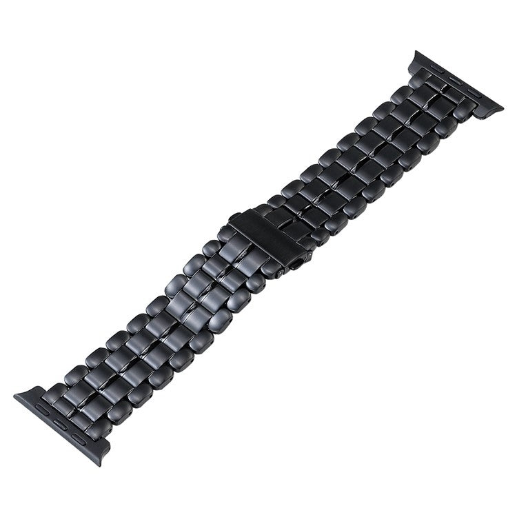For Apple Watch Series 8 45mm Five Beads Titanium Steel Watch Band(Black) - Watch Bands by buy2fix | Online Shopping UK | buy2fix