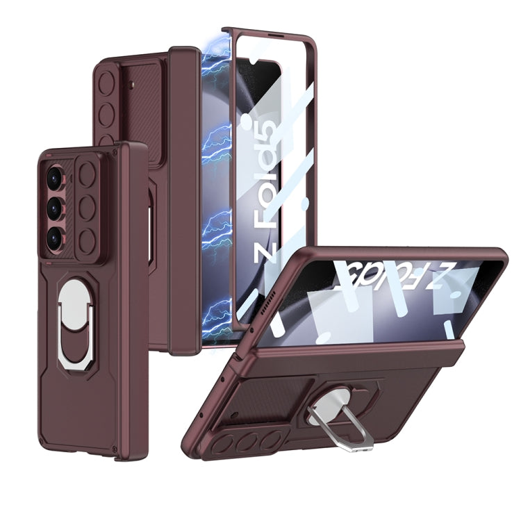 For Samsung Galaxy Z Fold5 GKK Integrated Folding Armored Shell PC Phone Case(Wine Red) - Galaxy Z Fold5 Cases by GKK | Online Shopping UK | buy2fix