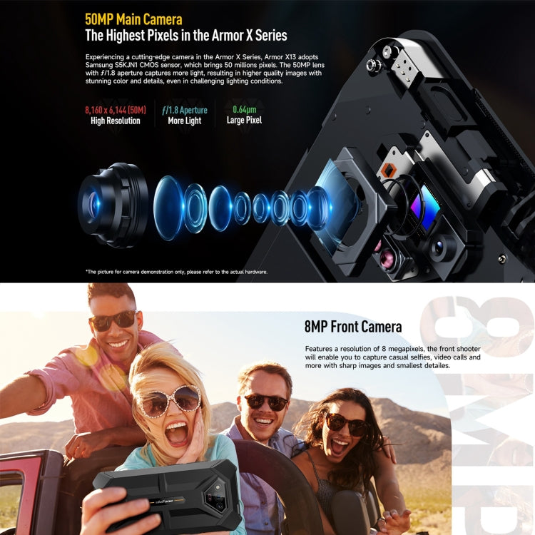 Ulefone Armor X13, 6GB+64GB, IP68/IP69K Rugged Phone, 6.52 inch Android 13 MediaTek Helio G36 Octa Core, Network: 4G, NFC, OTG(All Black) - Ulefone by Ulefone | Online Shopping UK | buy2fix