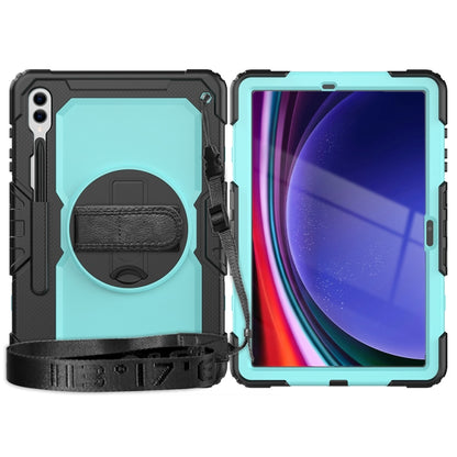 For Samsung Galaxy Tab S9+ / S8+ Silicone + PC Tablet Case(Black+Light Blue) - Galaxy Tab S9+ Cases by buy2fix | Online Shopping UK | buy2fix