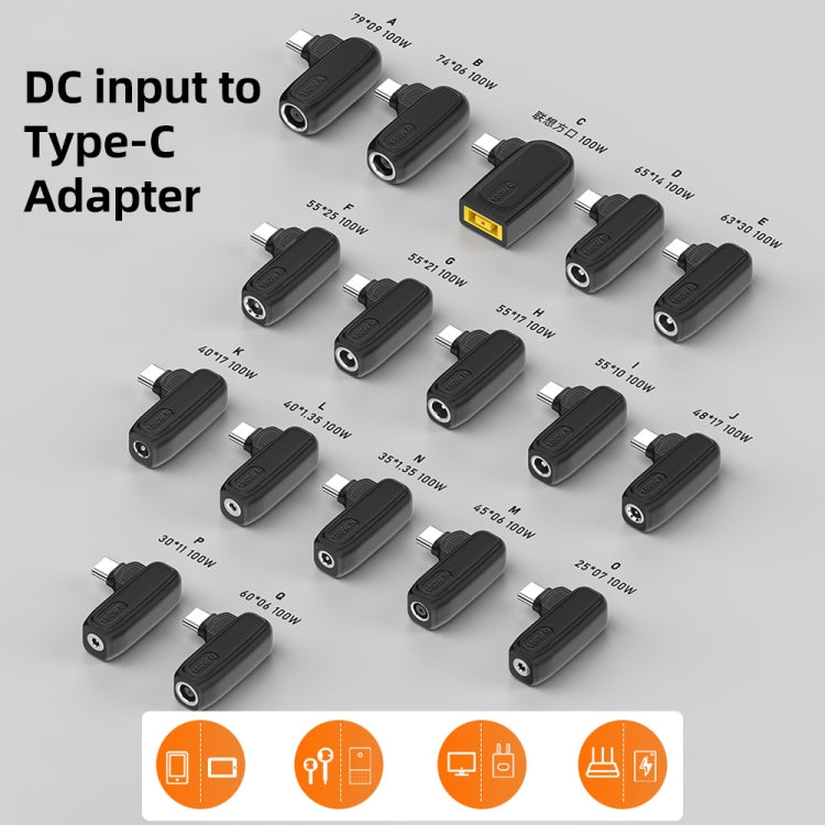 100W E 6.3X3.0mm Female to USB-C/Type-C Male Plug Charging Adapter - Universal Power Adapter by buy2fix | Online Shopping UK | buy2fix