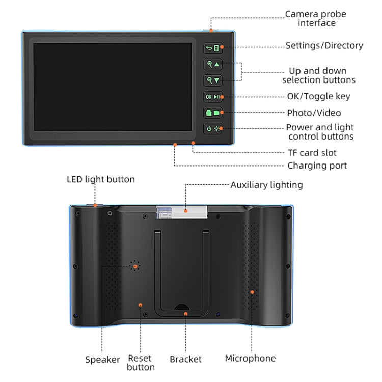 T23 3.9mm Single Lens 7 inch Screen Industrial Endoscope, Spec:2m Tube -  by buy2fix | Online Shopping UK | buy2fix