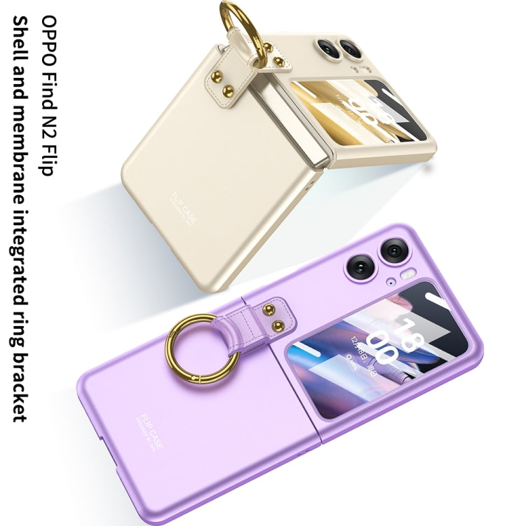 For OPPO Find N2 Flip GKK Integrated Ultra-thin Full Coverage Phone Case with Ring Holder(Black) - Find N2 Flip Cases by GKK | Online Shopping UK | buy2fix