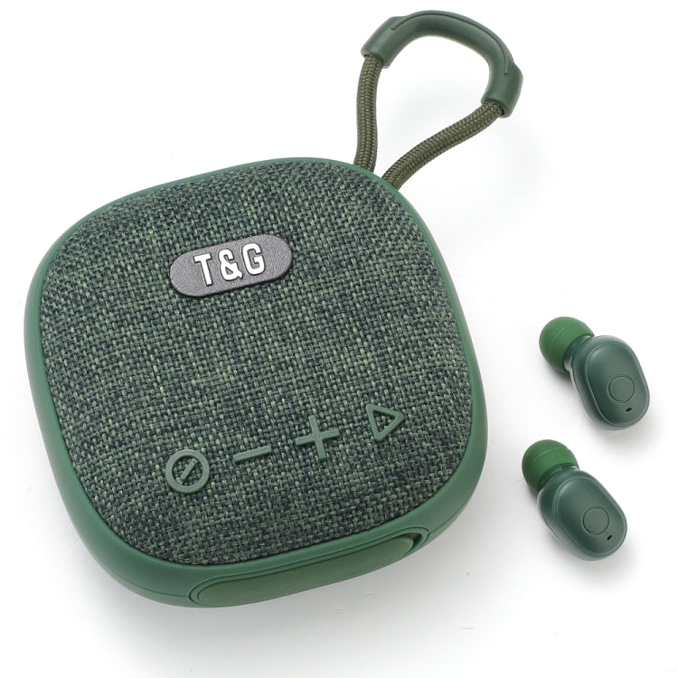 T&G TG-813 2 in 1 TWS Bluetooth Speaker Earphone with Charging Box(Green) - Mini Speaker by T&G | Online Shopping UK | buy2fix