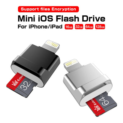 MicroDrive 8pin To TF Card Adapter Mini iPhone & iPad TF Card Reader, Capacity:64GB(Silver) -  by MICRODRIVE | Online Shopping UK | buy2fix