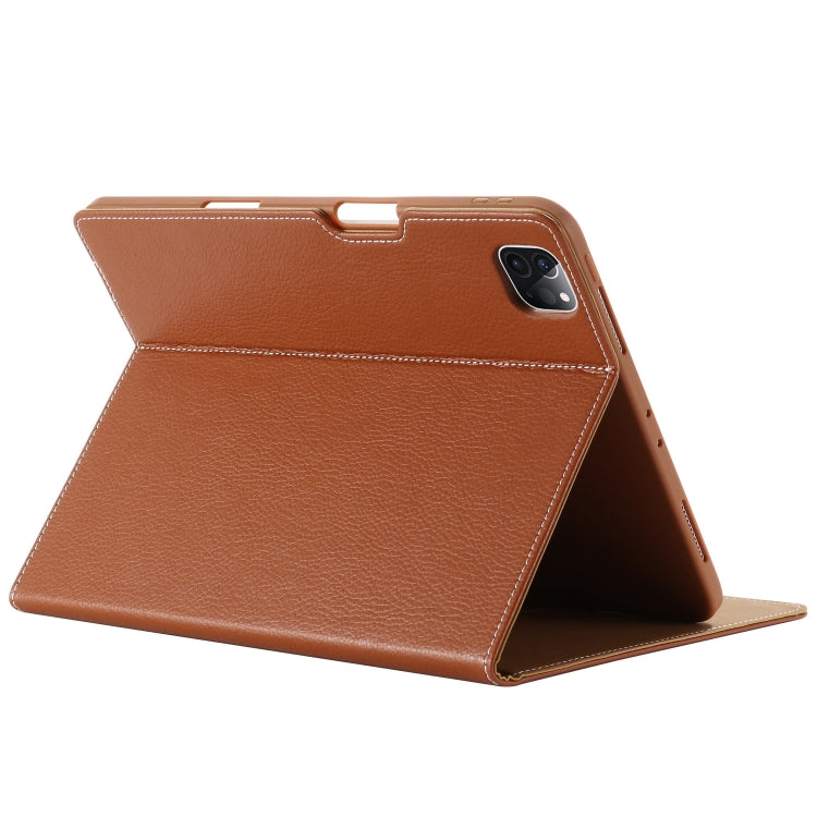 For iPad Pro 11 inch (2020) GEBEI PU+TPU Horizontal Flip Protective Tablet Case with Holder & Card Slots(Brown) - iPad Pro 11 (2020) Cases by GEBEI | Online Shopping UK | buy2fix