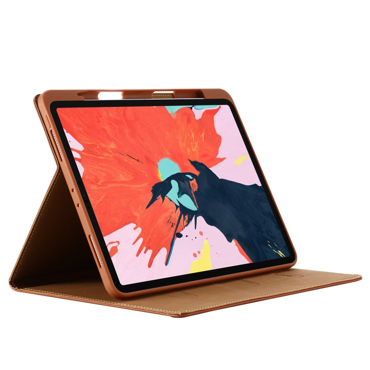 For iPad Pro 11 inch (2020) GEBEI PU+TPU Horizontal Flip Protective Tablet Case with Holder & Card Slots(Brown) - iPad Pro 11 (2020) Cases by GEBEI | Online Shopping UK | buy2fix