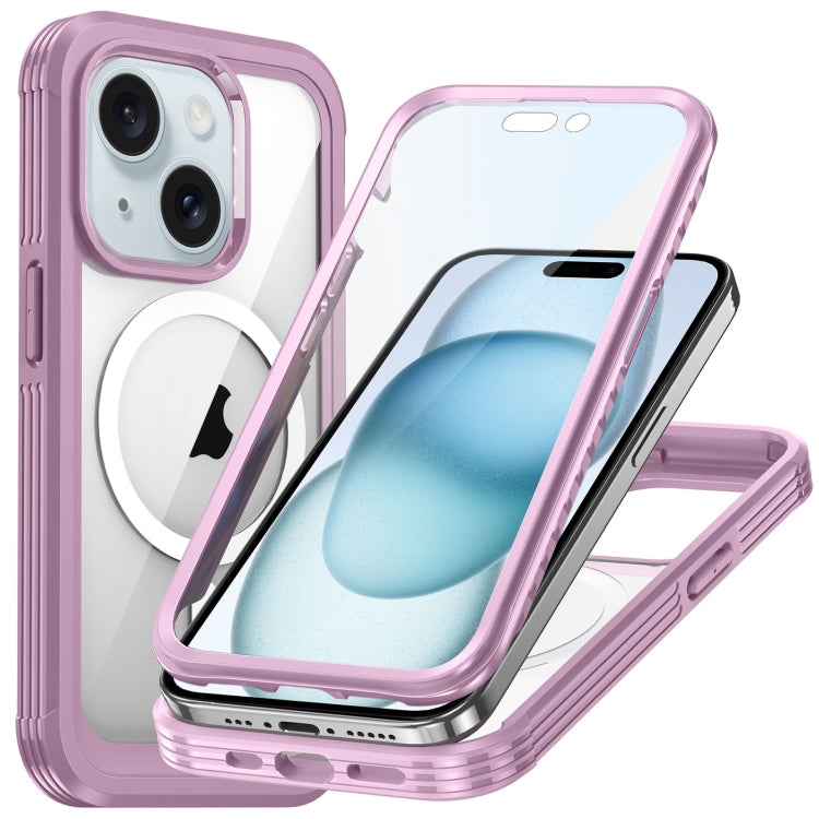 For iPhone 15 Life Waterproof MagSafe Magnetic Rugged Phone Case(Pink) - iPhone 15 Cases by buy2fix | Online Shopping UK | buy2fix