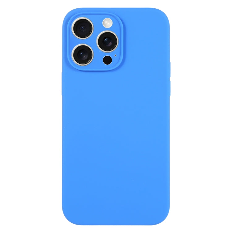 For iPhone 15 Pro Max Pure Color Liquid Silicone Fine Pore Phone Case(Lake Blue) - iPhone 15 Pro Max Cases by buy2fix | Online Shopping UK | buy2fix