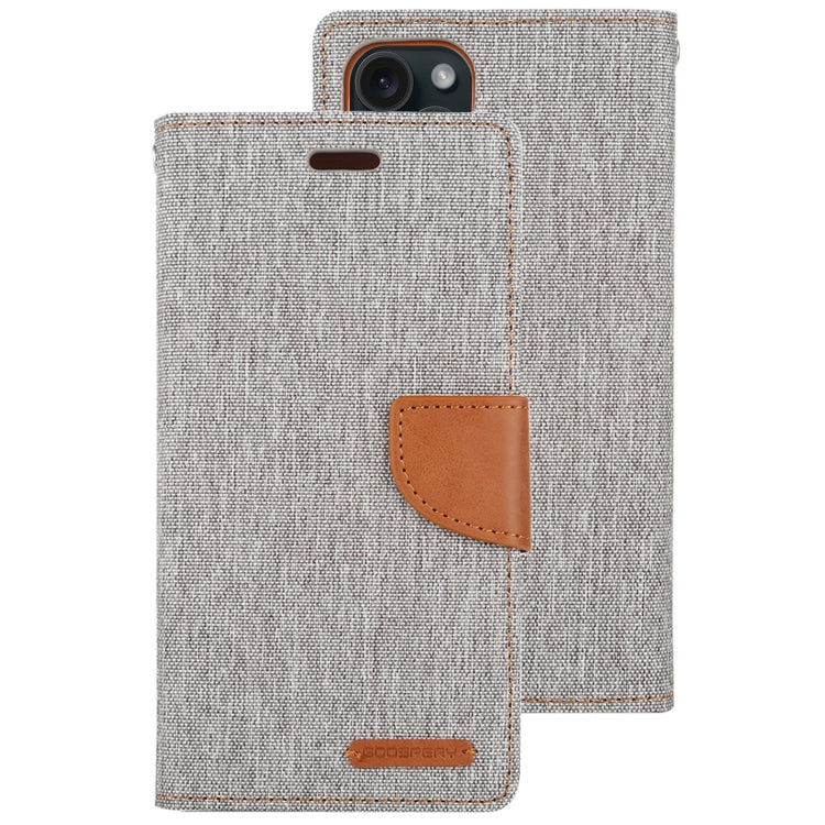 For iPhone 15 Pro Max GOOSPERY CANVAS DIARY Fabric Texture Flip Leather Phone Case(Grey) - iPhone 15 Pro Max Cases by GOOSPERY | Online Shopping UK | buy2fix