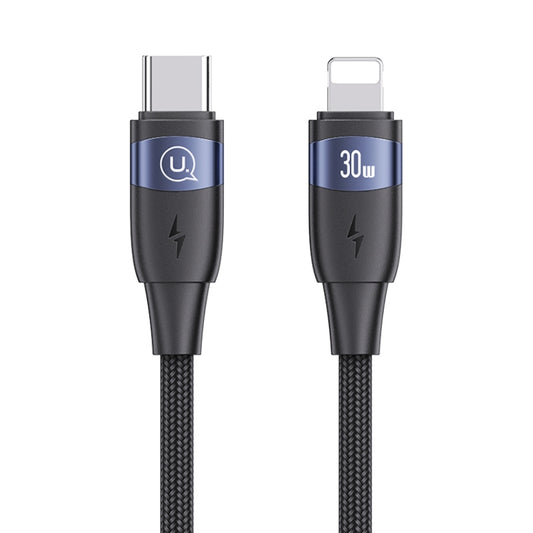 USAMS US-SJ634 U85 1.2m Type-C to 8 Pin PD30W Aluminum Alloy Fast Charging & Data Cable(Black) - 2 in 1 Cable by USAMS | Online Shopping UK | buy2fix