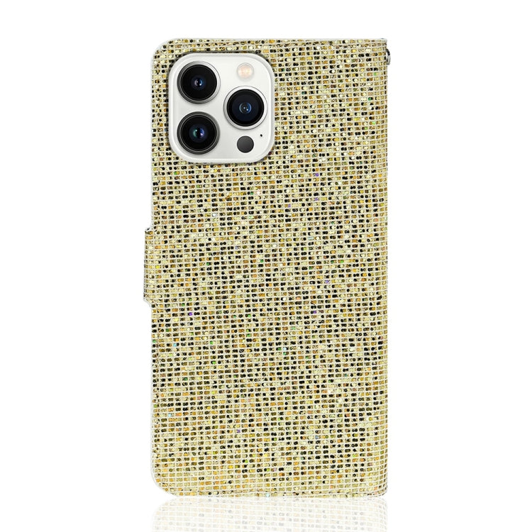 For iPhone 15 Pro Max Glitter Powder Filp Leather Phone Case(Gold) - iPhone 15 Pro Max Cases by buy2fix | Online Shopping UK | buy2fix