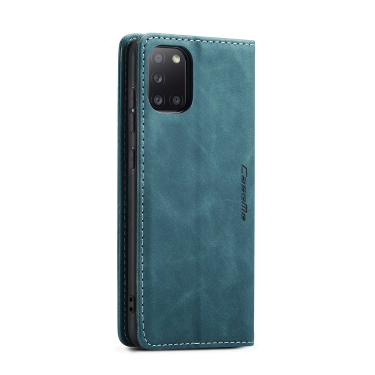 For Samsung Galaxy A31 CaseMe-013 Multifunctional Retro Frosted Horizontal Flip Leather Case with Card Slot & Holder & Wallet(Blue) - Samsung Accessories by CaseMe | Online Shopping UK | buy2fix