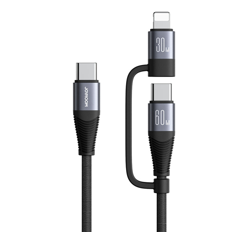 JOYROOM SA37-1T2 60W Multi-Function Series 2 in 1 Fast Charging Data Cable, Length:1.2m(Black) - Multifunction Cable by JOYROOM | Online Shopping UK | buy2fix