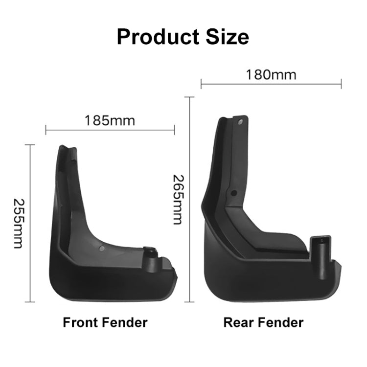 For Mercedes-Benz C-Class W205 Sport 2015-20 4pcs/Set Car Auto Soft Plastic Splash Flaps Fender Guard - Mudguards by buy2fix | Online Shopping UK | buy2fix