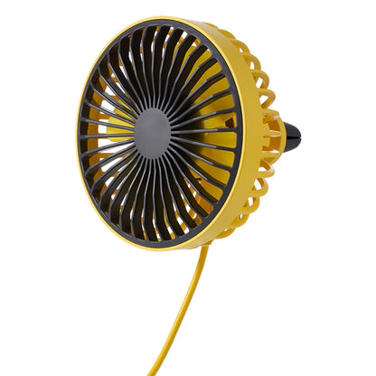 F829 Portable Car Air Outlet Electric Cooling Fan with LED Light(Yellow) - Heating & Fans by buy2fix | Online Shopping UK | buy2fix