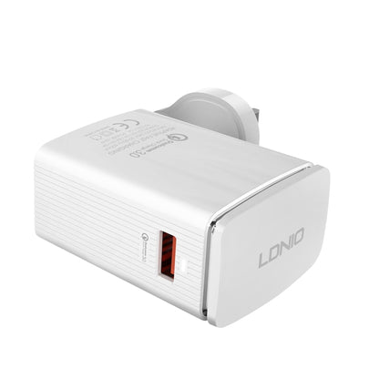 LDNIO A1301Q 2 in 1 18W QC3.0 USB Interface Travel Charger Mobile Phone Charger with Micro USB Data Cable, EU Plug - Mobile Accessories by LDNIO | Online Shopping UK | buy2fix