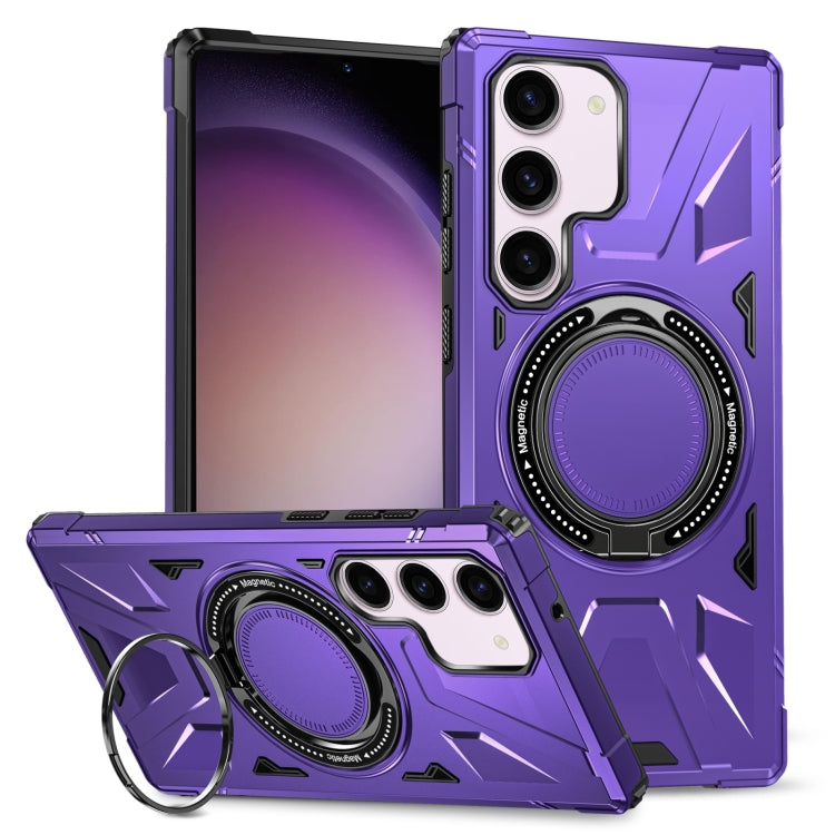 For Samsung Galaxy S23 5G MagSafe Magnetic Shockproof Phone Case with Ring Holder(Purple) - Galaxy S23 5G Cases by buy2fix | Online Shopping UK | buy2fix