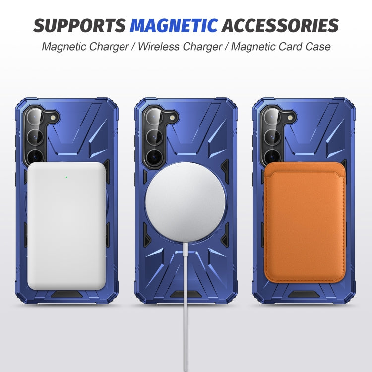 For Samsung Galaxy S24 5G MagSafe Magnetic Shockproof Phone Case with Ring Holder(Navy Blue) - Galaxy S24 5G Cases by buy2fix | Online Shopping UK | buy2fix