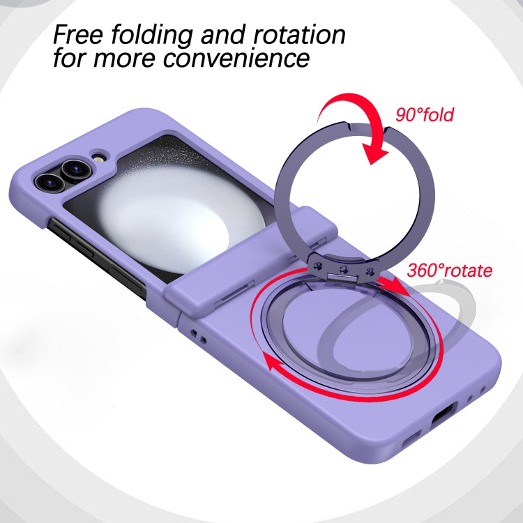 For Samsung Galaxy Z Flip5 5G 360 Degree Stand MagSafe Magnetic All-inclusive Phone Case(Purple) - Galaxy Z Flip5 Cases by buy2fix | Online Shopping UK | buy2fix