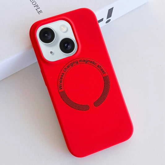 For iPhone 15 MagSafe Magnetic Liquid Silicone Phone Case(Red) - iPhone 15 Cases by buy2fix | Online Shopping UK | buy2fix