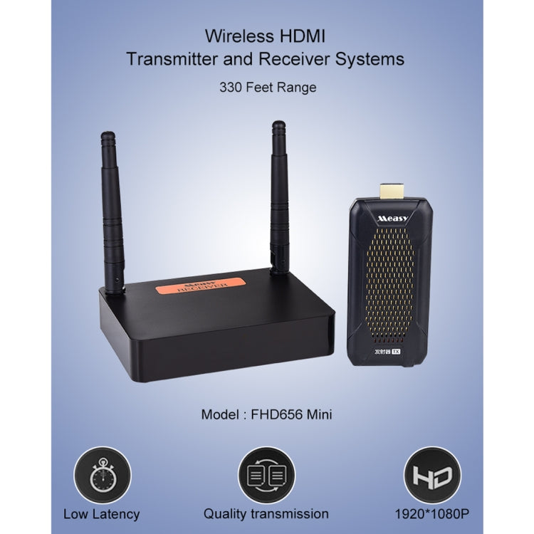 Measy FHD656 Mini 1080P HDMI 1.4 HD Wireless Audio Video Transmitter Receiver Extender Transmission System, Transmission Distance: 100m, US Plug - Computer & Networking by Measy | Online Shopping UK | buy2fix