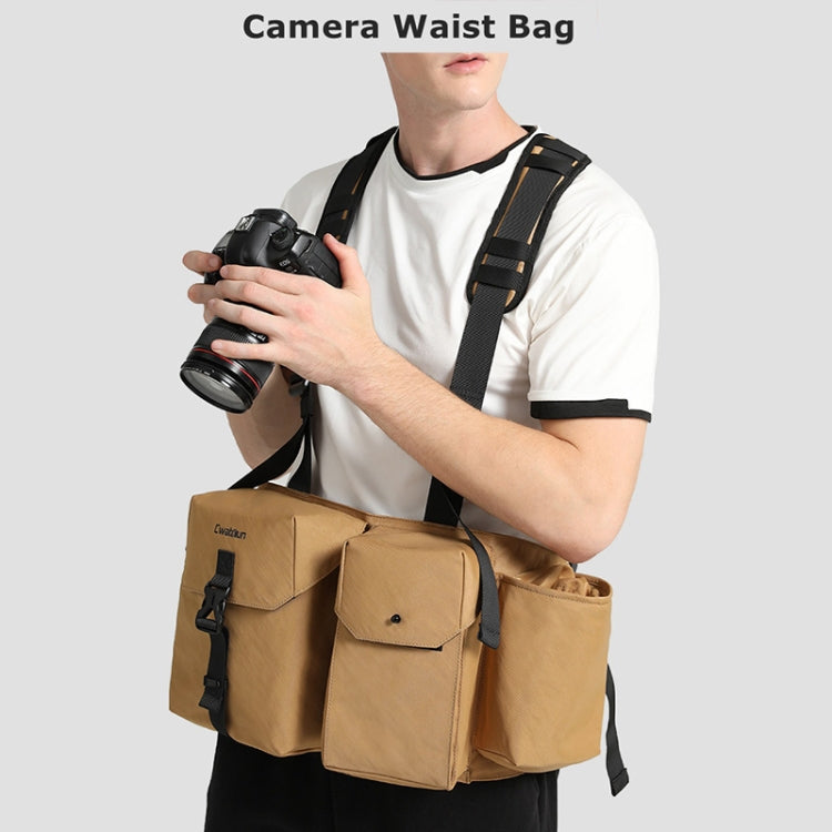 Cwatcun D104 Camera Waist Pack Vest Bag, Size:75 x 10.5 x 27.5cm(Earth) - Strap Satchel by Cwatcun | Online Shopping UK | buy2fix