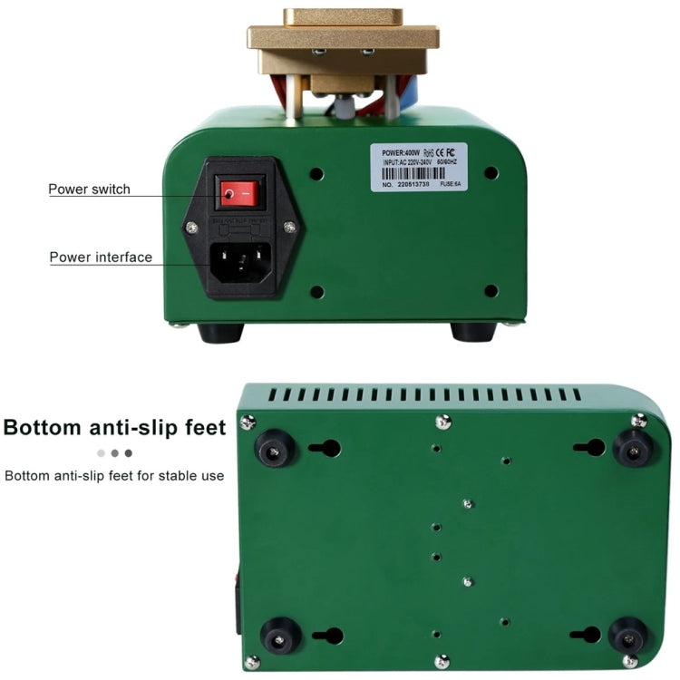 BEST B-918A 7 inch 220V Vacuum Pump LCD Screen Rotary Heating Platform Separator, EU Plug - Separation Equipment by BEST | Online Shopping UK | buy2fix