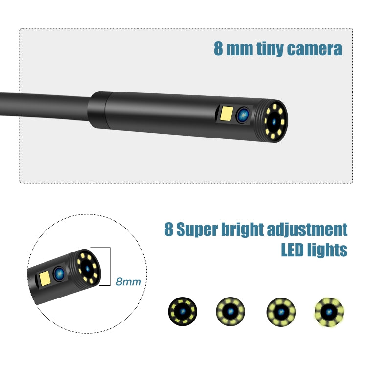 P40 8mm 1080P IP68 Waterproof 4.3 inch Highlight Screen Dual Camera Digital Endoscope, Length:5m Hard Cable - Consumer Electronics by buy2fix | Online Shopping UK | buy2fix