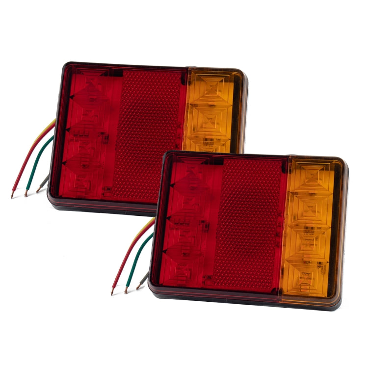 2 PCS Trailer / Truck B-type Square Shape 8LEDs Tail Light with License Plate Light Set - License Plate Lights by buy2fix | Online Shopping UK | buy2fix