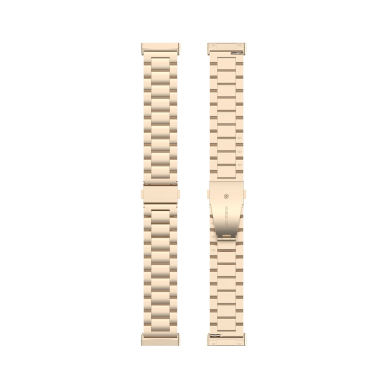 For Fitbit Versa 3 / Fitbit Sense 3-Beads Stainless Steel Watch Band with Disassembly Tools(Champagne Gold) - Smart Wear by buy2fix | Online Shopping UK | buy2fix