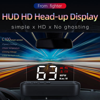 C100 Car HUD Head-up Display OBD2 Fault Code Elimination Overspeed / Fault Alarm - Head Up Display System by buy2fix | Online Shopping UK | buy2fix