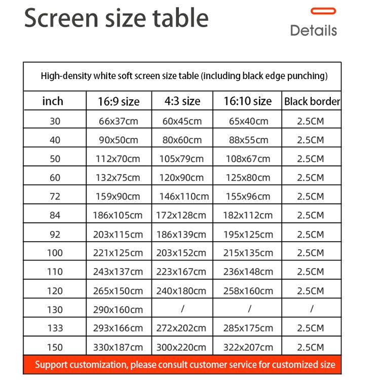 Simple Folding High Density Polyester Projector Film Curtain, Size:100 inch (4:3) Projection Area: 203x152cm - Consumer Electronics by buy2fix | Online Shopping UK | buy2fix