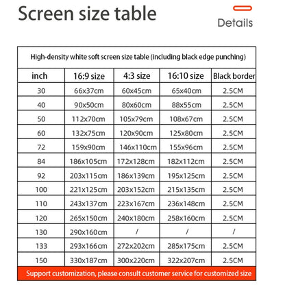 Simple Folding High Density Polyester Projector Film Curtain, Size:120 inch (16:9) Projection Area: 265x150cm - Film Curtains by buy2fix | Online Shopping UK | buy2fix