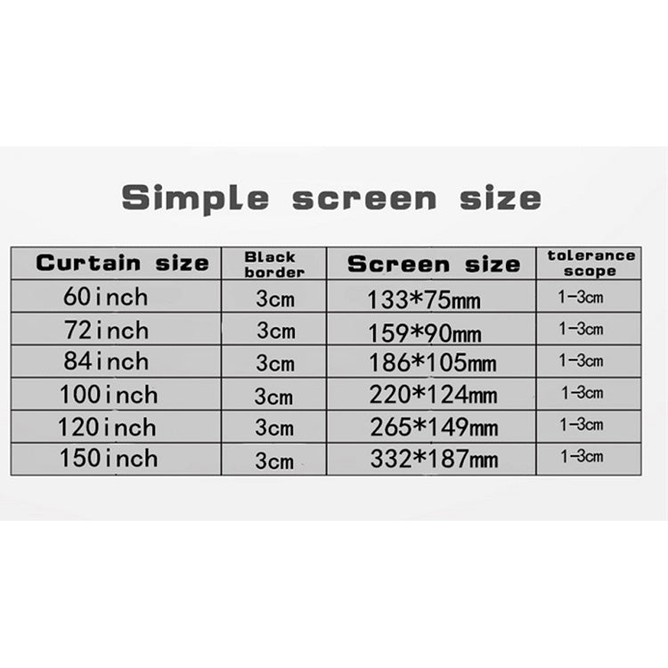 Simple Folding Thin Polyester Projector Film Curtain, Size:120 inch (4:3) Projection Area: 240x180cm - Consumer Electronics by buy2fix | Online Shopping UK | buy2fix