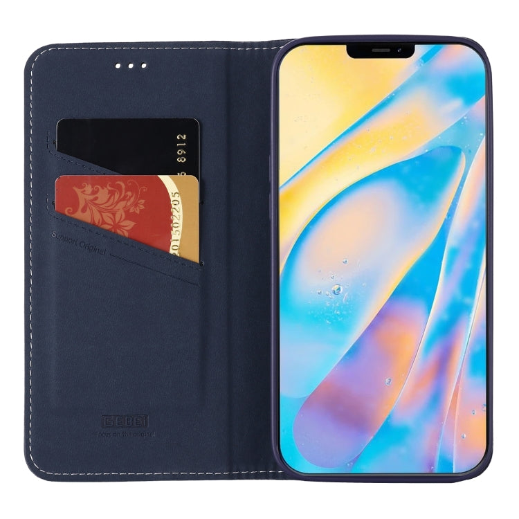For iPhone 12 mini GEBEI PU+TPU Horizontal Flip Protective Case with Holder & Card Slots (Blue) - iPhone 12 mini Cases by GEBEI | Online Shopping UK | buy2fix