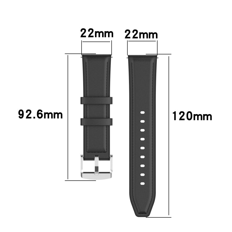 22mm Silicone Leather Watch Band for Huawei Watch GT 2 Pro(Brown) - Watch Bands by buy2fix | Online Shopping UK | buy2fix