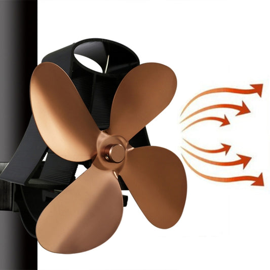 YL-105 4-Blade Aluminum Heat Powered Fireplace Stove Fan(Bronze) - Consumer Electronics by buy2fix | Online Shopping UK | buy2fix