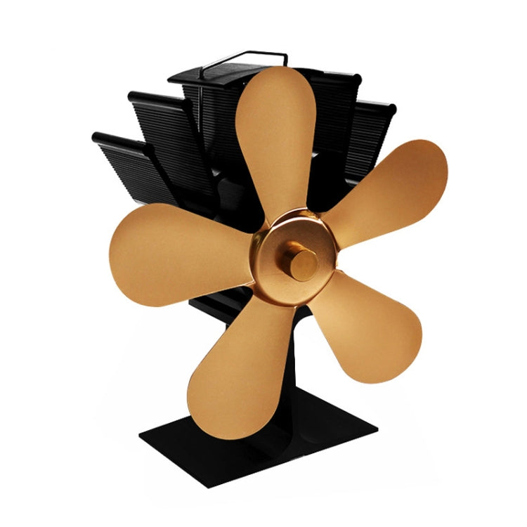 YL602 5-Blade High Temperature Metal Heat Powered Fireplace Stove Fan (Gold) - Consumer Electronics by buy2fix | Online Shopping UK | buy2fix