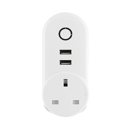 SA-002 2 USB Ports + 1 UK Socket WiFi Smart Power Plug Socket, Compatible with Alexa and Google Home, AC 110V-230V, UK Plug - Consumer Electronics by buy2fix | Online Shopping UK | buy2fix
