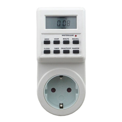 AC 230V Smart Home Plug-in LCD Display Clock Summer Time Function 12/24 Hours Changeable Timer Switch Socket, EU Plug - Consumer Electronics by buy2fix | Online Shopping UK | buy2fix