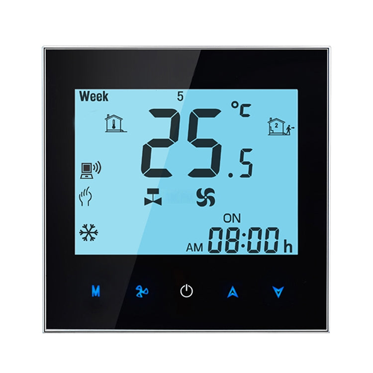 LCD Display Air Conditioning 4-Pipe Programmable Room Thermostat for Fan Coil Unit, Supports Wifi (Black) - Consumer Electronics by buy2fix | Online Shopping UK | buy2fix