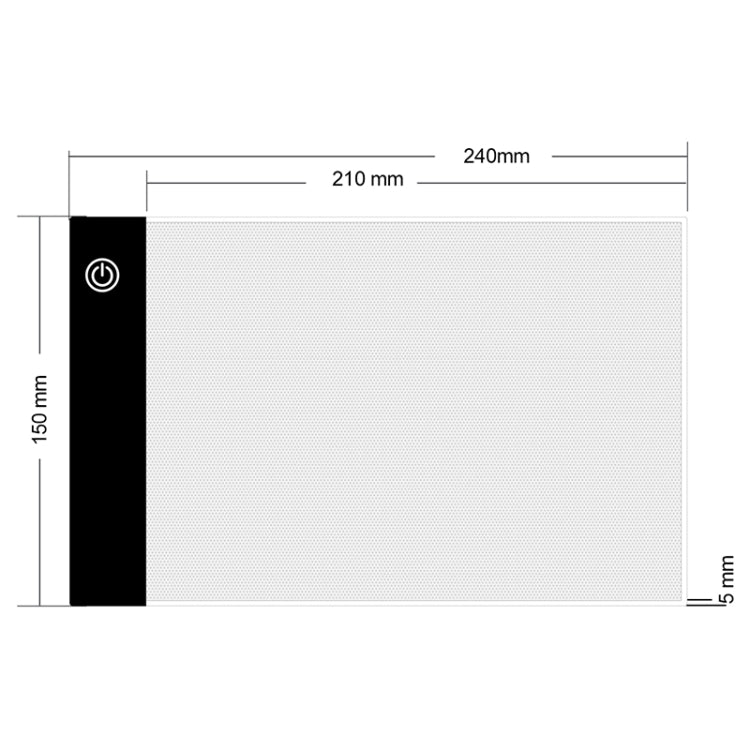 A5 Size Ultra-thin USB Three Level of Brightness Dimmable Acrylic Copy Boards Anime Sketch Drawing Sketchpad, with USB Cable & Plug - Consumer Electronics by buy2fix | Online Shopping UK | buy2fix