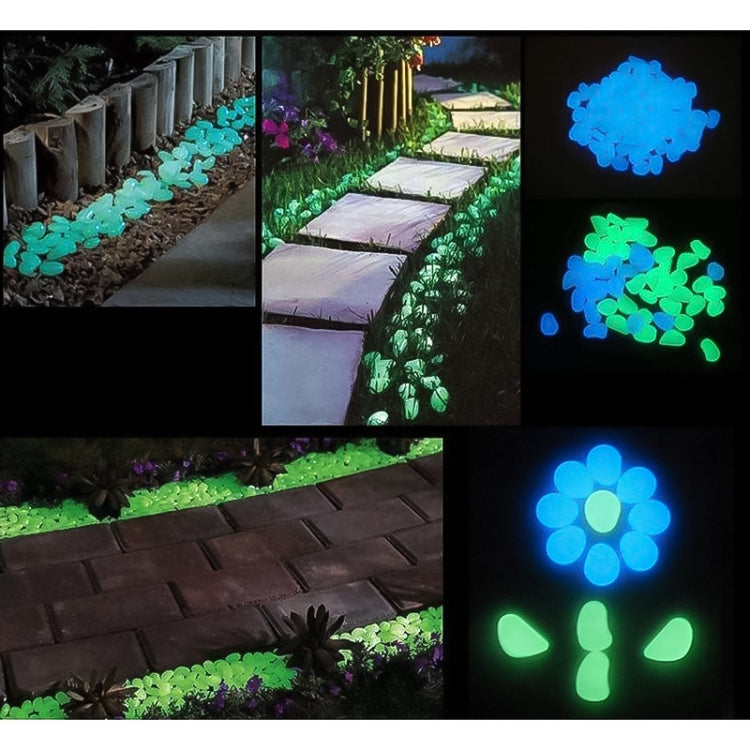 100 PCS Glow in The Dark Garden Pebbles for Walkways & Decoration and Plants Luminous Stones(Emerald) - Home & Garden by buy2fix | Online Shopping UK | buy2fix