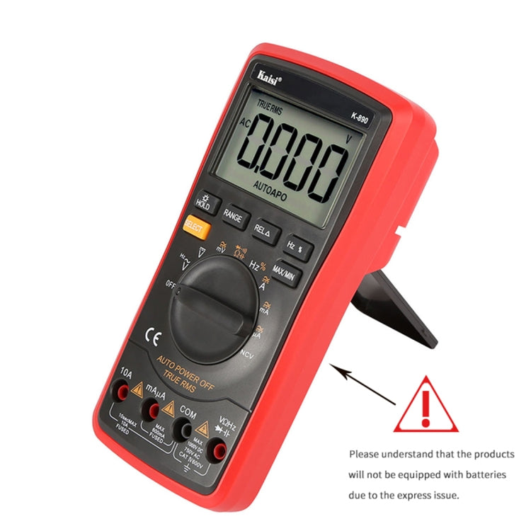 Kaisi K-890 Professional LCD Digital Multimeter Electrical Handheld Digital Multimeter Tester - Consumer Electronics by Kaisi | Online Shopping UK | buy2fix